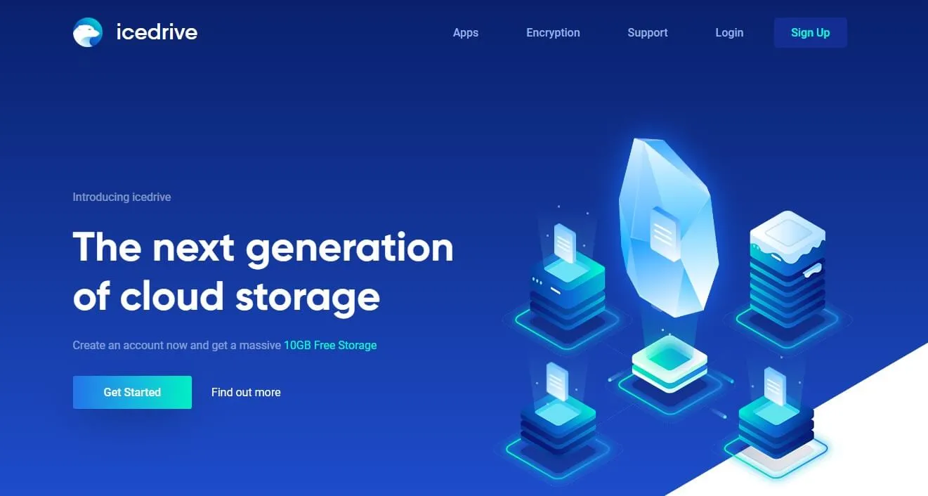 Icedrive (10 GB de Armazenamento Gratuito) © Icedrive