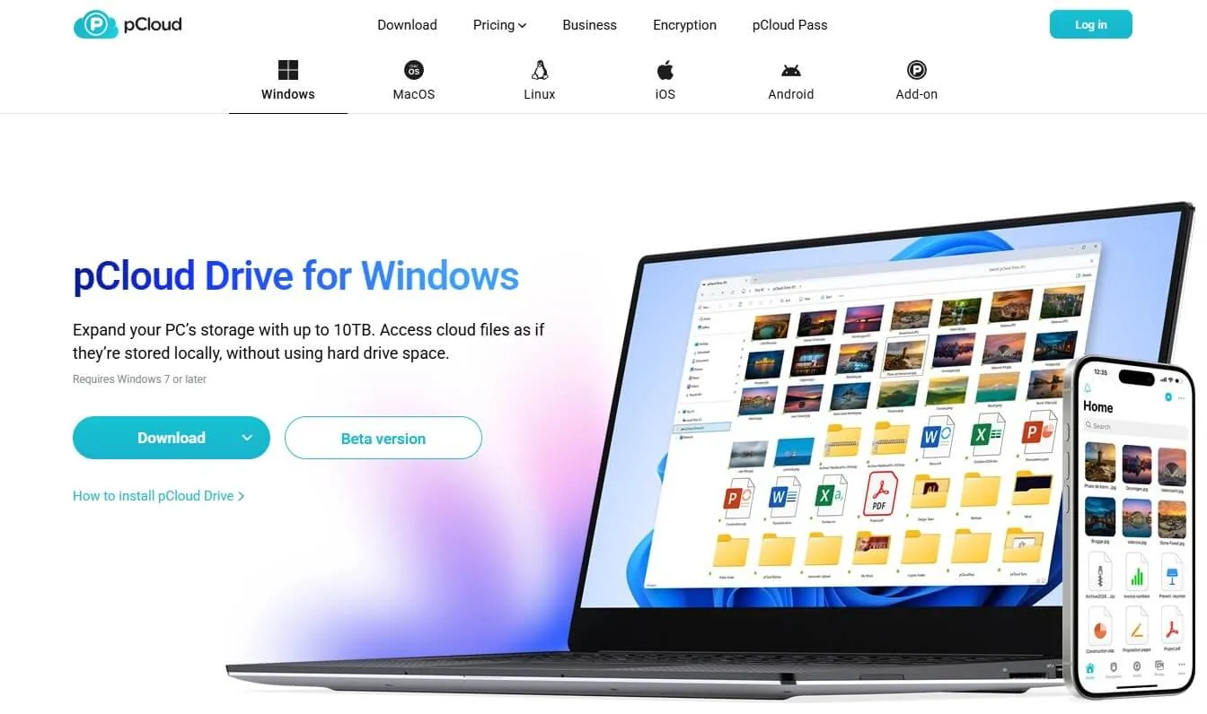 pCloud (10 GB de Armazenamento Gratuito