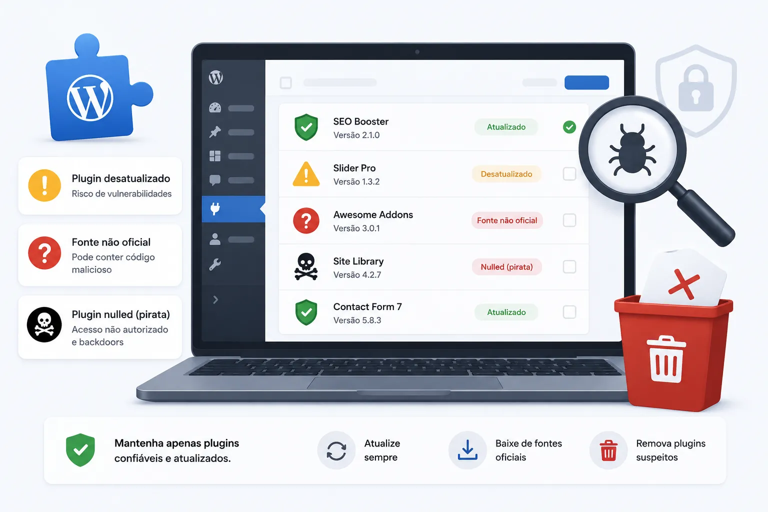 Verifique os plugins